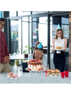 Y&D 3 PCS Acrylic Cake Stands, Clear Flower Shape Countertop Dessert Display Riser, Cupcake Stand Holder, Suitable for Wedding, Bakery, Birthday Party  - Image 5