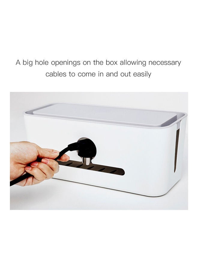 NIBEMINENT Cable Management Box with Phone Stand White - Image 4