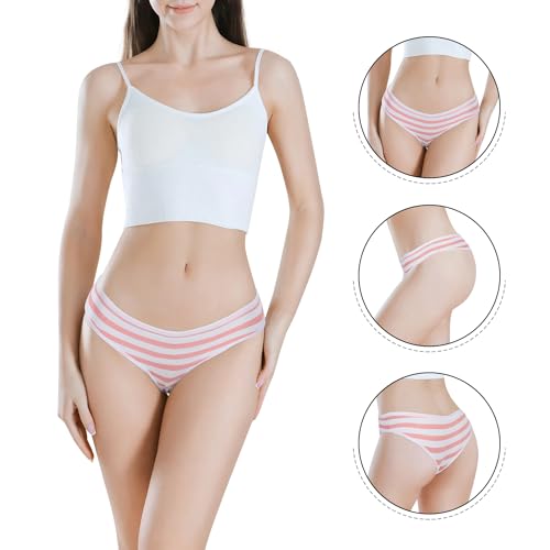 YOMORIO Hot Cute Japanese Style Blue&pink Stripe Panties Bikini Cosplay Cotton Underwear Blue/Pink (Thong? Free Size - Image 4