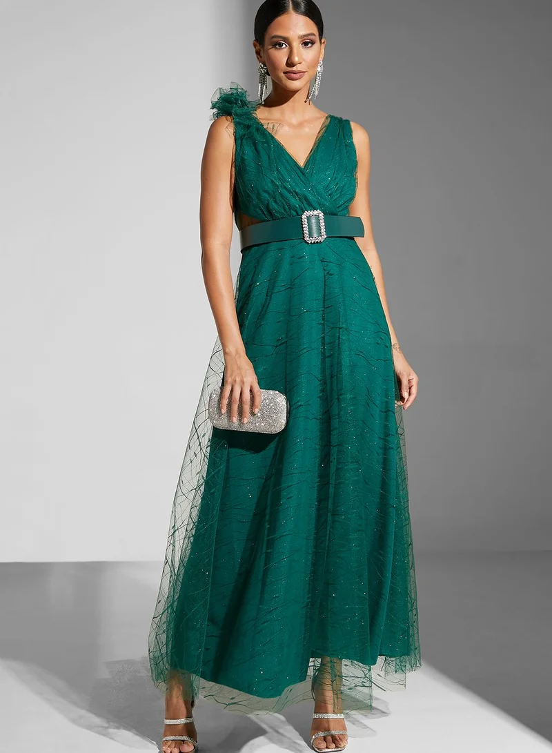 Namshi x Maryam Flared Net Gown