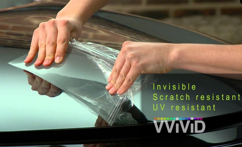 VViViD Clear Paint Protection Bulk Vinyl Wrap Film 12 Inches x 84 Inches Including Squeegee and Black Felt Applicator - Image 1