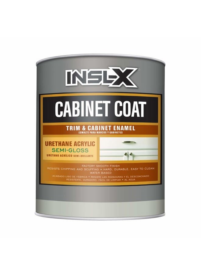 INSL-X Cabinet Coat - Urethane Acrylic Semi-Gloss Enamel Cabinet Paint, 1 Quart, White - Image 1