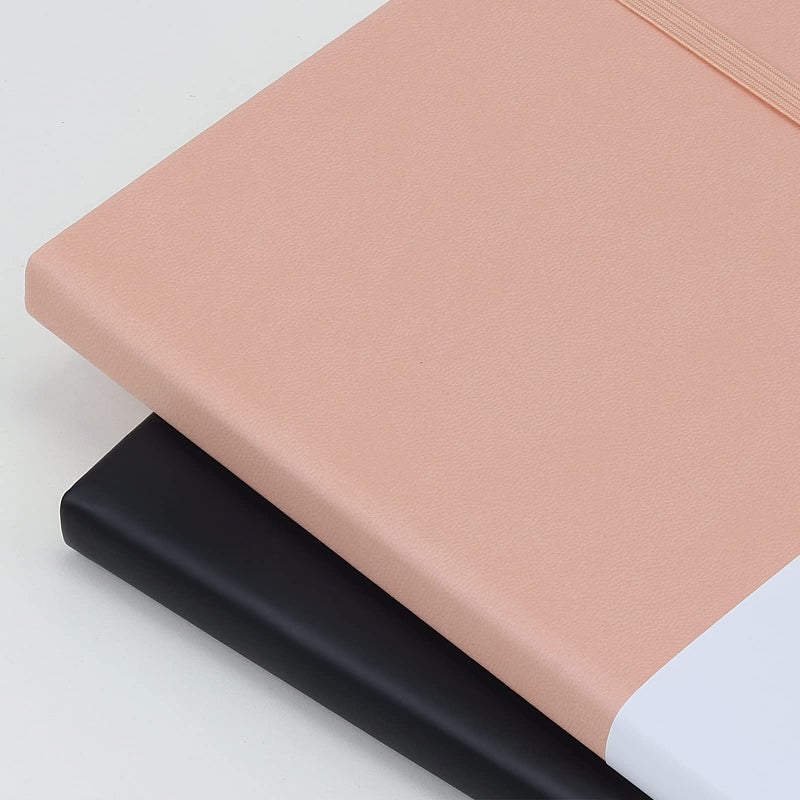 Wiisdatek Notebook Journal, Lined Leather Hard Cover,100Gsm Thick Paper with Inner Pocket for Writing Note Taking Office School,5"Ã—8.25"(Pink) - Image 3