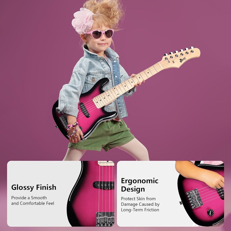 Winzz EGM100 30 Inches Real Kids Electric Guitar with Beginner Kit, Right Handed (Roseburst) - Image 5