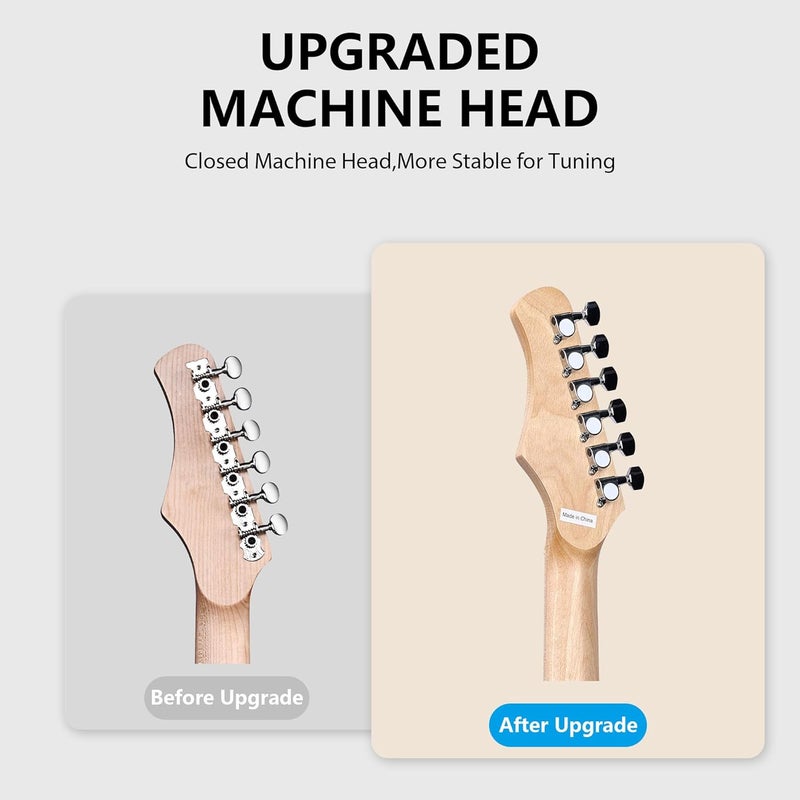 Winzz EGM100 30 Inches Real Kids Electric Guitar with Beginner Kit, Right Handed (Roseburst) - Image 3