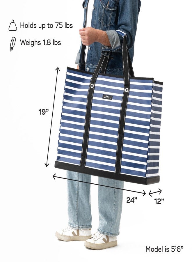 سكاوت حقيبة تسوق كبيرة جدًا للأولاد من سكوت 4 للنساء - حقيبة عملية مزودة بسحاب ومقابض - حقيبة شاطئ، حقيبة تخزين، حقيبة سفر، بنقشة مخططة - Image 2