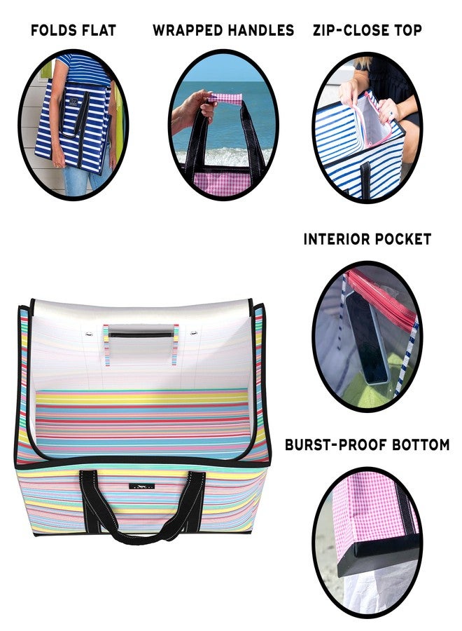 سكاوت حقيبة تسوق كبيرة جدًا للأولاد من سكوت 4 للنساء - حقيبة عملية مزودة بسحاب ومقابض - حقيبة شاطئ، حقيبة تخزين، حقيبة سفر، بنقشة مخططة - Image 4