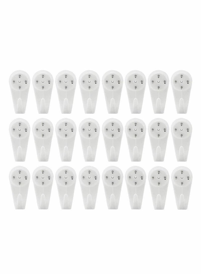 Y&D Non Trace Wall Hooks, Invisible Traceless White Hard Picture Hooks Hardwall Painting Hangers for Photo Frame Hangers, Pack of 32 - Image 1