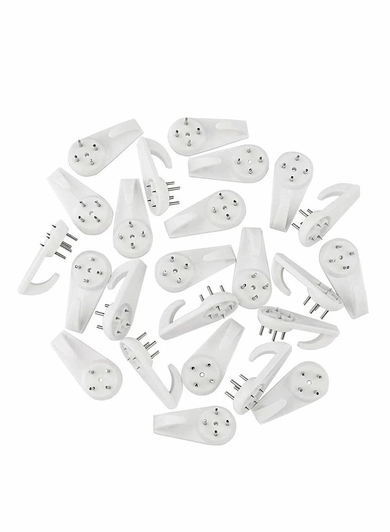 Y&D Non Trace Wall Hooks, Invisible Traceless White Hard Picture Hooks Hardwall Painting Hangers for Photo Frame Hangers, Pack of 32 - Image 2