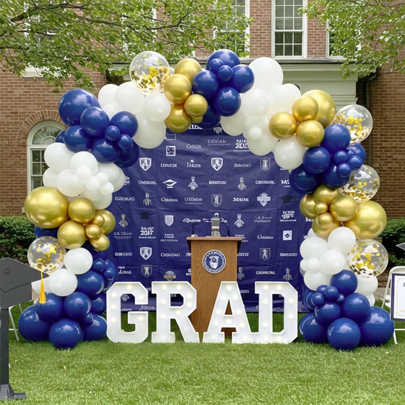 Netnology Navy Blue Gold Balloons Set, 60Pcs 12 Inch Navy Blue White Metallic Gold and Gold Confetti Latex Balloon for Birthday Baby Shower Bridal Shower Wedding Graduation Party Decorations - Image 4