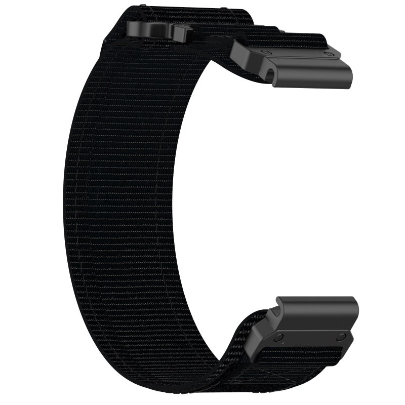 erorex For Garmin Descent Mk 1 26Mm Nylon Hook And Loop Fastener Watch Band(Black) - Image 2
