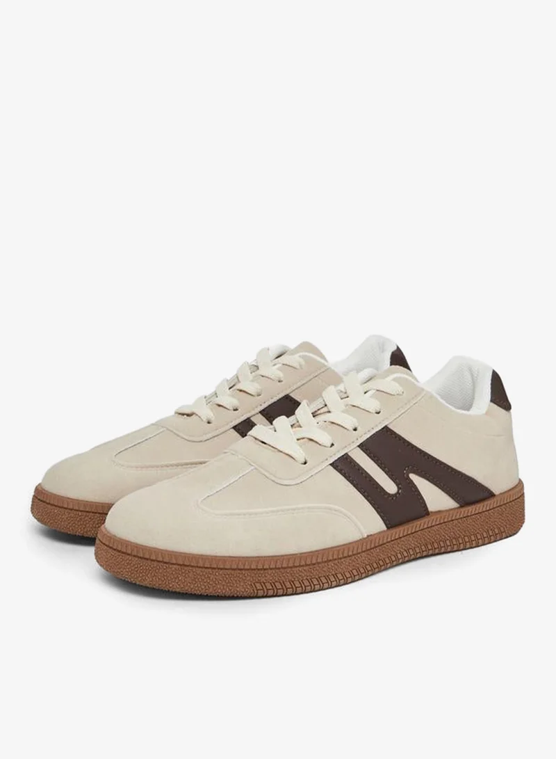 Take Two Panelled Suede Lace Up Sneakers
