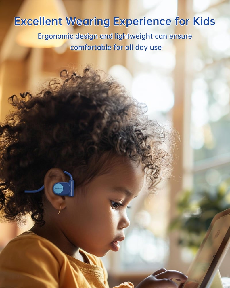 Mehomeli Kid Headphones for School, Air Conduction Open Ear Headphones, 3.5mm Jack Wired Cord, Ultra-Comfort, Ergonomic and Lightweight Design Perfect for School and Outdoor Activities-Blue - Image 3