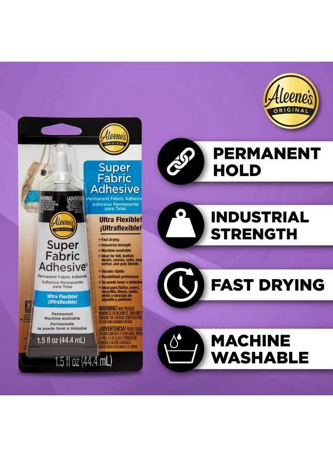 Aleene's Super Fabric Adhesive Platinum Bond Super Strong Ultra Flexible Permanent Uv And Waterproof 3 Pack 1.5 Fl Oz Clear  - Image 3