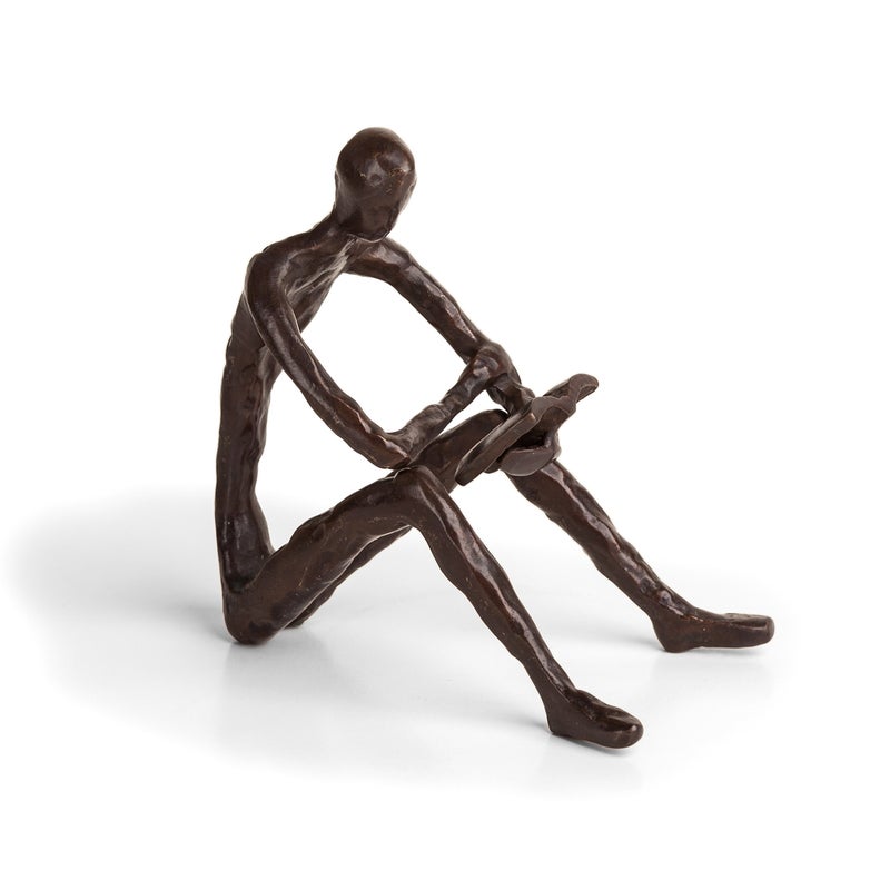 Danya B Danya B ZD14010 Bronze Sculpture of Person Reading a Book  Modern and Elegant Design  Metal Art  Contemporary Home and Office Dcor 