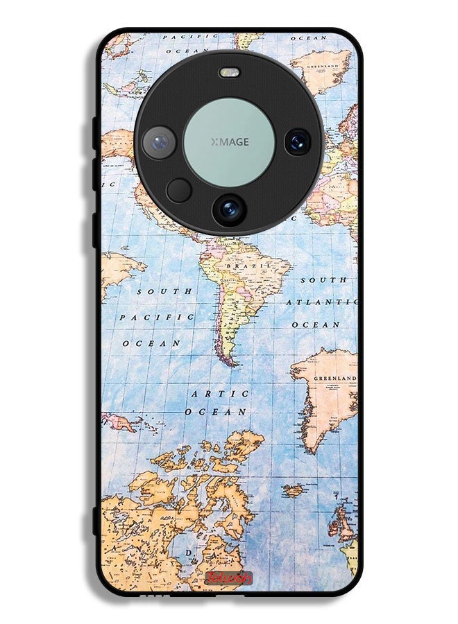 Tolwak Huawei Mate 60 Pro Protective Case Cover World Map - Image 1