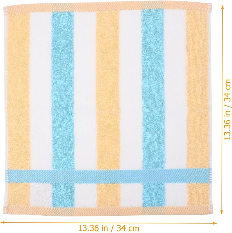 Homoyoyo 3pcs 100% Cotton ’s Washcloths 13.39-inch Soft Striped Face Towels Blue Quick Dry Bath Towels for Bathroom Use - Image 2