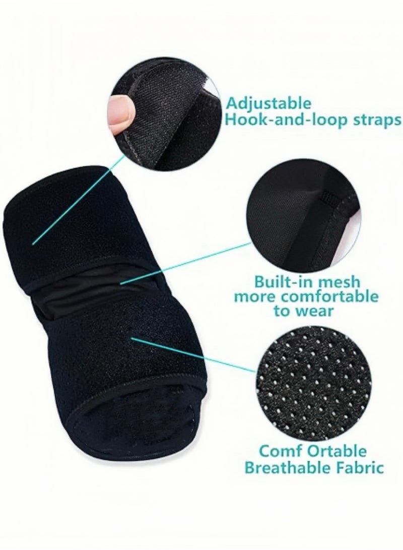 Lee Yon 2-Piece Elbow Brace,Adjustable Elbow brace With Dual-Spring Stabilizer Tennis Compression Sleeve for Golfer's and Tennis Elbow,weightlifting, Tendonitis,Arthritis, Sports Injury Recovery, Sports Protective Equipment, Black - Image 4
