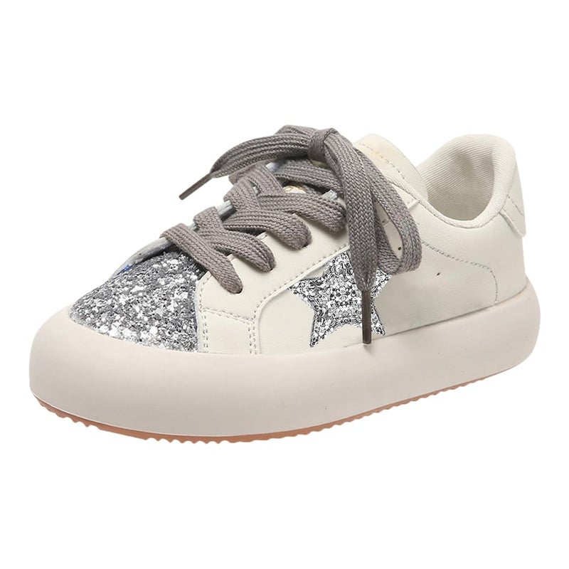 Qimaoo Girls Sneakers Glitter Tennis Shoes Lightweight Non-Slip Running Walking Shoes for Toddler/Little Kid/Big Kid - Image 1