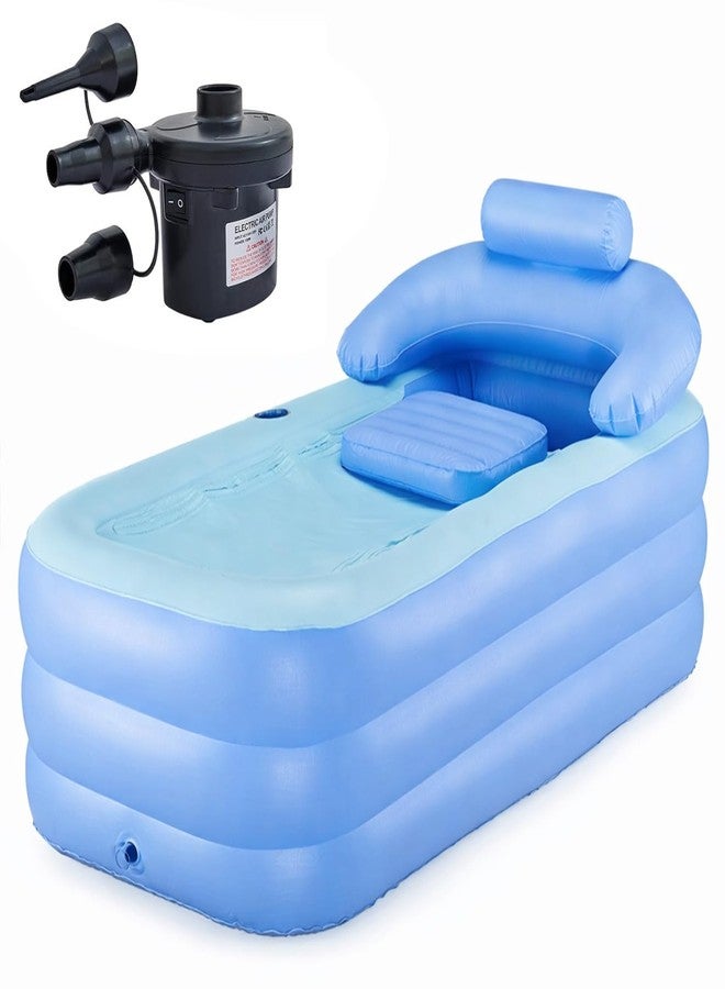 PANCA Foldable Bath Tub for Bathroom| SPA Tub for Home Use with Drainage Hole For Adults And Kids| Maintains Hot & Cold Water | Thickened Insulated Ice Bath Tub (Inflatable Bath Tub With Pump) - Image 1