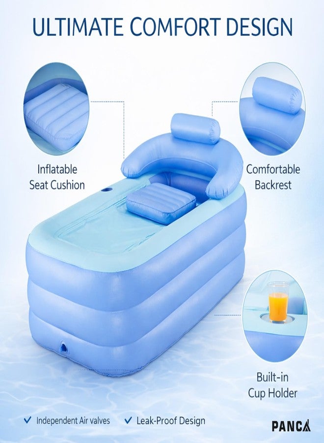 PANCA Foldable Bath Tub for Bathroom| SPA Tub for Home Use with Drainage Hole For Adults And Kids| Maintains Hot & Cold Water | Thickened Insulated Ice Bath Tub (Inflatable Bath Tub With Pump) - Image 4