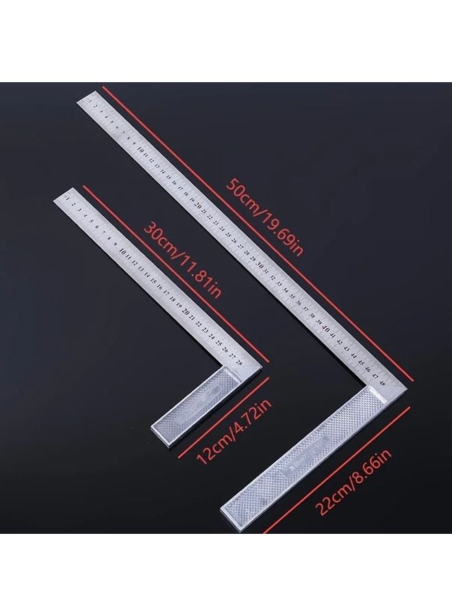 مجموعة مساطر على شكل حرف L 2PC 300 مم 500 مم زاوية 90 درجة أدوات النجارة الدقيقة - Image 3