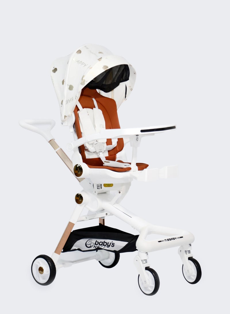 Baby's Nest 2 in 1 Stroller White With Multicolor - Image 1