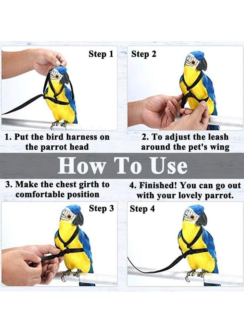 Strap for Parrots, Bird Bridle Chain, Adjustable Pet Parrot Bird Harness and Leash, Adjustable Outdoor Flying Traction Straps Band Adjustable Anti-Bite Training Rope（S） - Image 5
