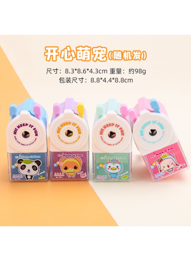 HELPS Primary School Students Hand Pencil Sharpener Children's Cartoon Pencil Sharpener Automatic Pending Pencil Manual Continuous Pencil Sharpener - Image 1