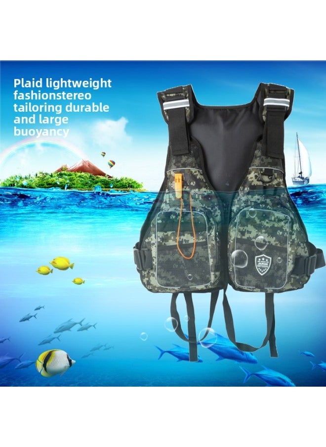 Generic Jiuran Fishing Special Multifunctional Hydro Jacket Life Jacket Multi-Pocket Sanda Fishing Vest Sea Fishing Survival Vest-Color:Black  - Image 3