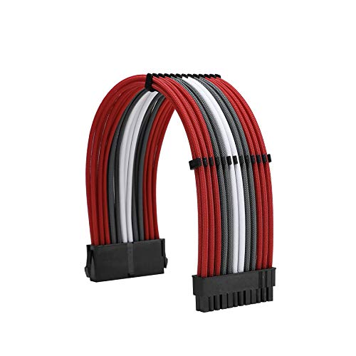 Formulamod Sleeve Extension Power Supply Cable Kit 18AWG ATX 24P+ EPS 8-P+PCI-E8-P with Combs for PSU to Motherboard/GPU (Red Black Grey White) - Image 3