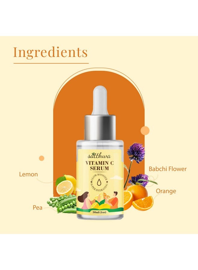 Satthwa 17% Vitamin C Face Serum With 10% Niacinamide & 3% Hyaluronic Acid For Glowing Skin | Brightening & Anti-Aging Formula | Non-Irritating, Non-Sticky | For All Skin Types | 30Ml - Image 2