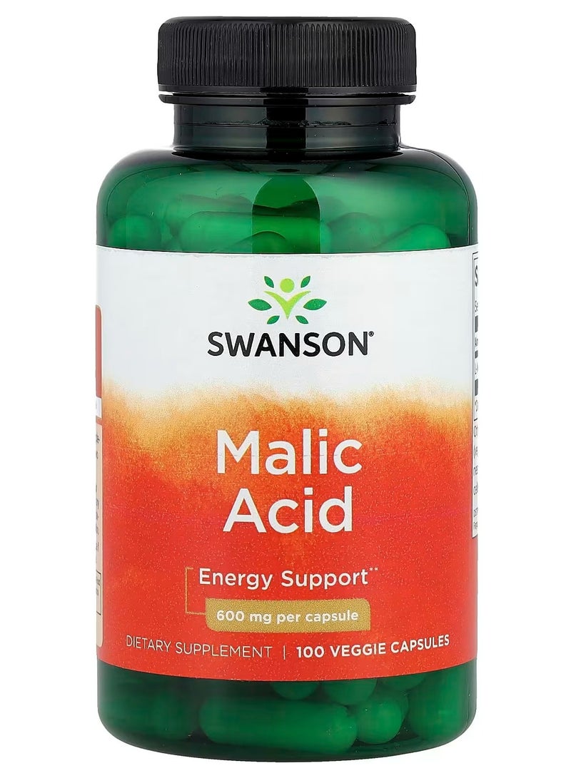 سوانسون Swanson, حمض الماليك، 600 ملجم، 100 كبسولة نباتية