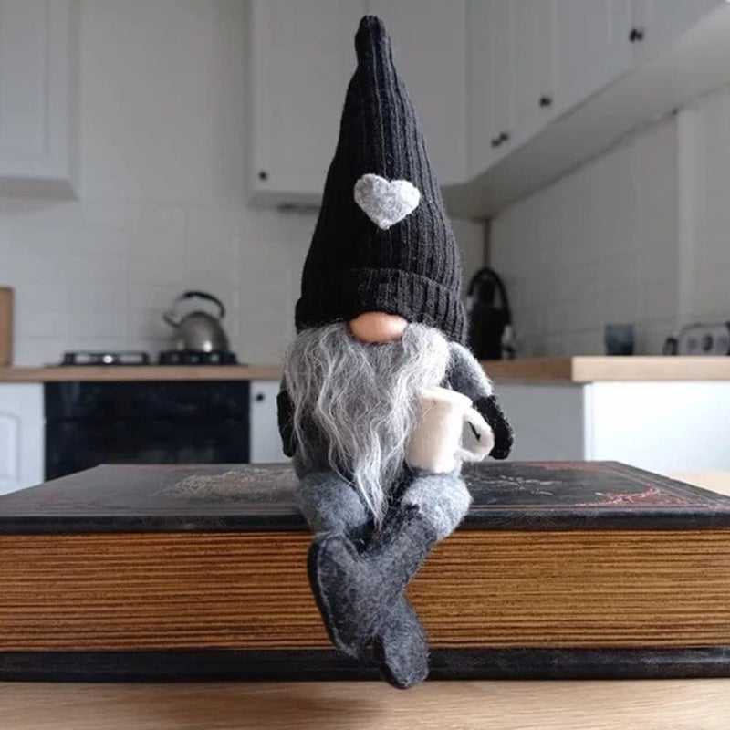 Jstdoit 2 Pcs Coffee Gnomes Plush Bar Decor Handmade Swedish Tomte Gnomes Gifts Farmhouse Scandinavian Figurine Gnome For Home Kitchen Coffee Station Table Shelf Decor - Image 2