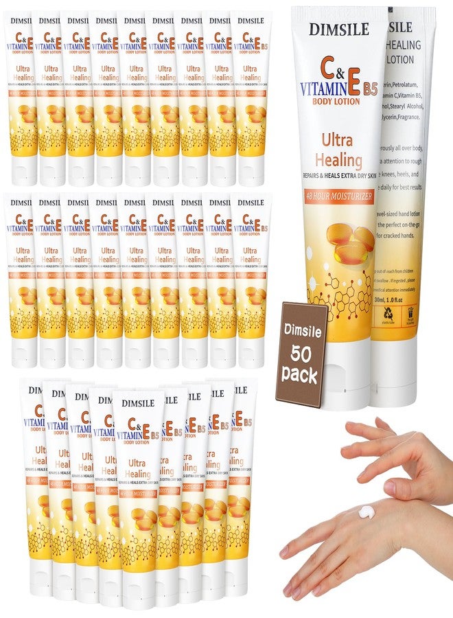 Dimsile 50 Pack Travel Size Body Lotion 1 Oz Dry Skin Moisturizer with Flip Cap for Extra Dry Skin, for Inns and Hotels, Airlines, Offices, Gyms and More(Natural Style) - Image 1