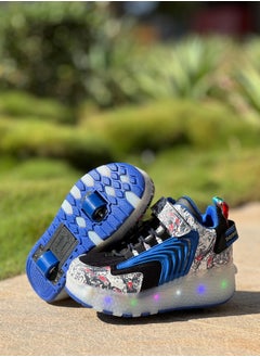 LITTLE ROCKZ LED Flash Light Fashion Shiny Sneaker Skate Heelys Shoes With Wheels And Lightning Sole  - Image 3