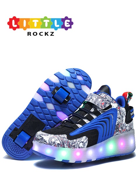 LED Flash Light Fashion Shiny Sneaker Skate Heelys Shoes With Wheels And Lightning Sole