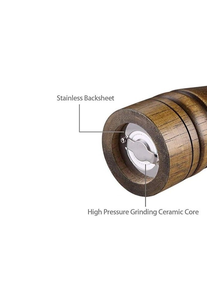 Reko Wood Pepper Grinder Pepper Mill Adjustable Coarseness Wooden Peppermill Ceramic Grinding Mechanism Salt Mill Refillable Wooden pepper grinder - Image 1