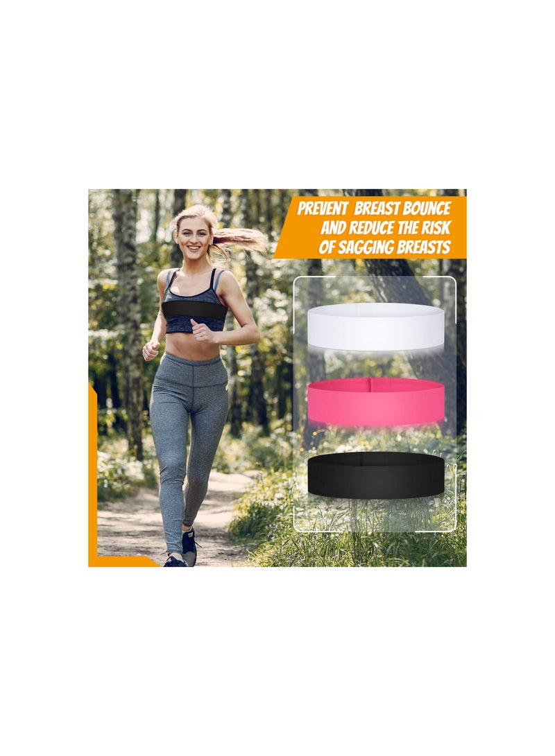 SOLARAE Support Band, No Bounce Stabilizer Band High Impact Adjustable Extra Sports Bra Strap for Women, High Impact Sports Bra Support Band, Soft, Breathable Fabric (Black, White, Pink)(3 Pcs )(L) - Image 5