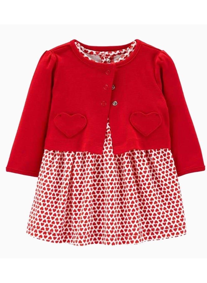 RedMapleTEK 2-Piece Set Of Baby Girl Jacket And Short-Sleeved Dress - Image 1