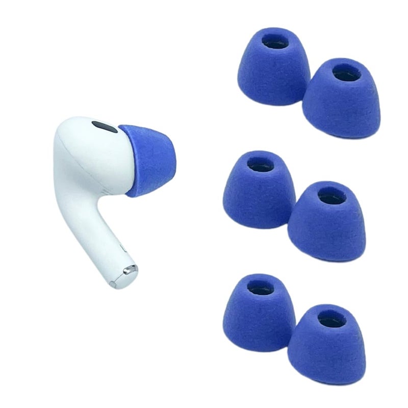 Comply Memory Foam Replacement Earbud Tips for Apple AirPods Pro 1 & 2 | Ultimate Comfort, Secure Fit, Superior Noise Isolation | Anti Slip, Prevent from Falling Out | Blue, Medium (3 Pairs) - Image 1