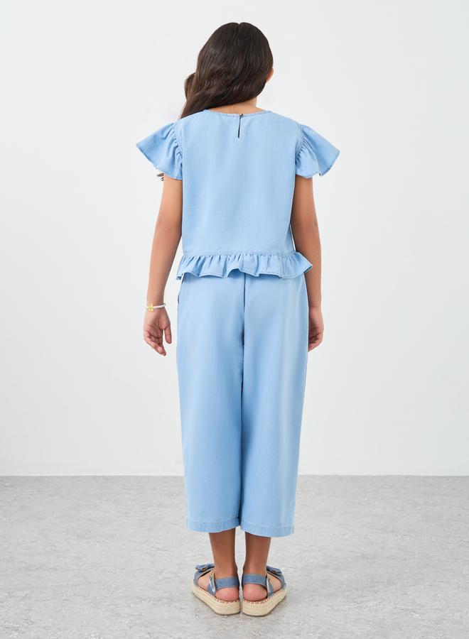 ستايلي طقم بلوزة وتنورة قصيرة بكشكشة من ستايلي - Image 5