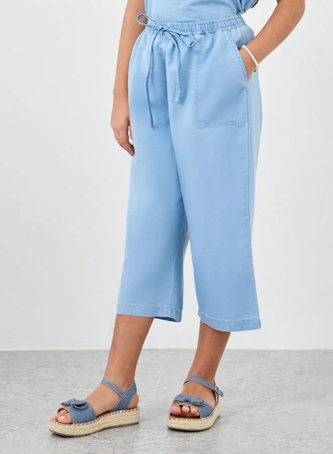 Styli Styli Ruffled Hem Top and Culottes Set