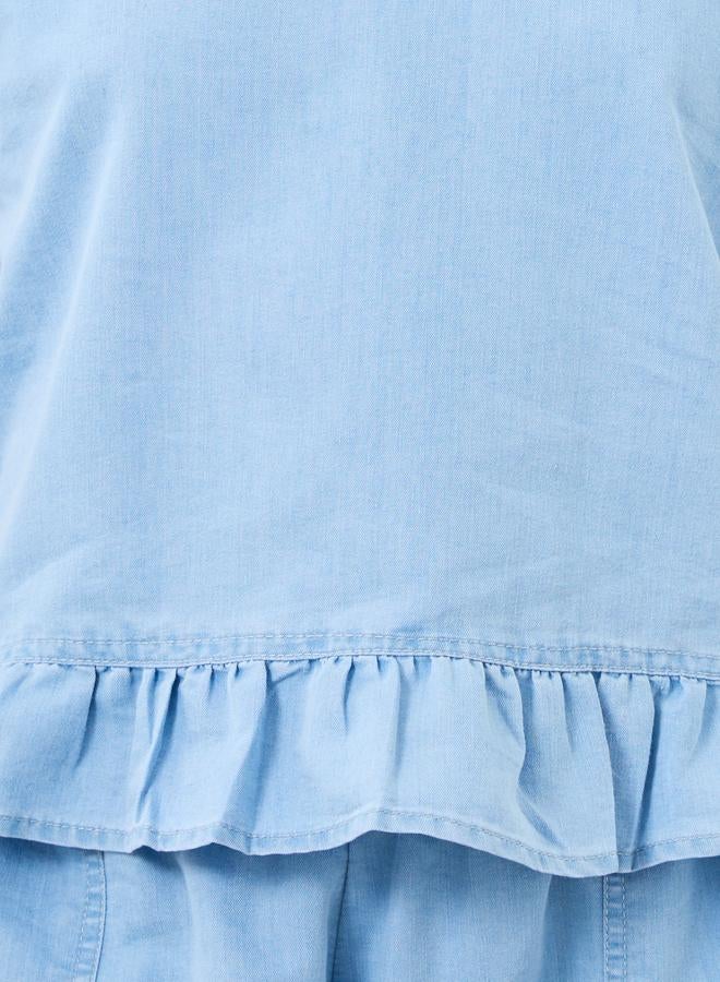 ستايلي طقم بلوزة وتنورة قصيرة بكشكشة من ستايلي - Image 3