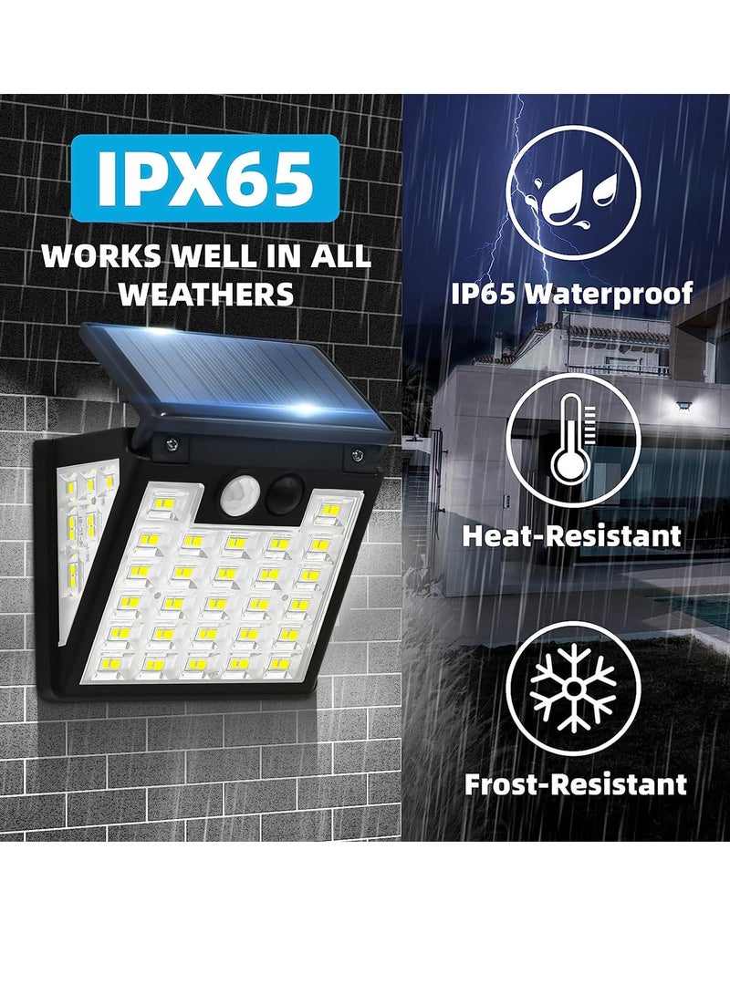 SYOSI Solar Lights Outdoor, 2 Pack Solar Security Lights Motion Sensor, LED Solar Security Light, 270° Wide Angle IP65, Outdoor Motion Sensor with 3 Modes, Waterproof Solar Powered Light for Door Yard - Image 5