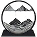 KPNUWN Moving Sand Art Liquid Motion 3D Deep Sea Sandscape Color Quicksand Decor Round Glass Moving Sand Art Picture Relaxing Desktop Home Office Work Decor Black 12 inch - Image 2