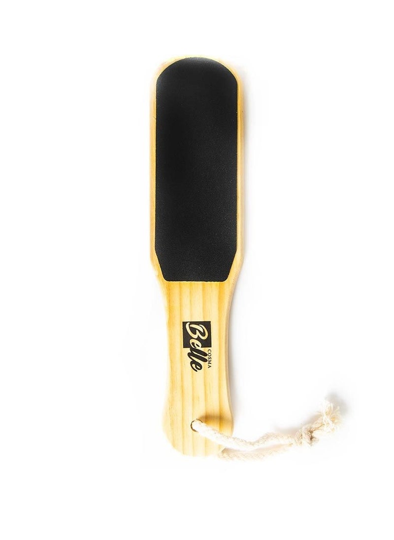 belle Double Sided Wood Foot File With String Beige/Black  - Image 1