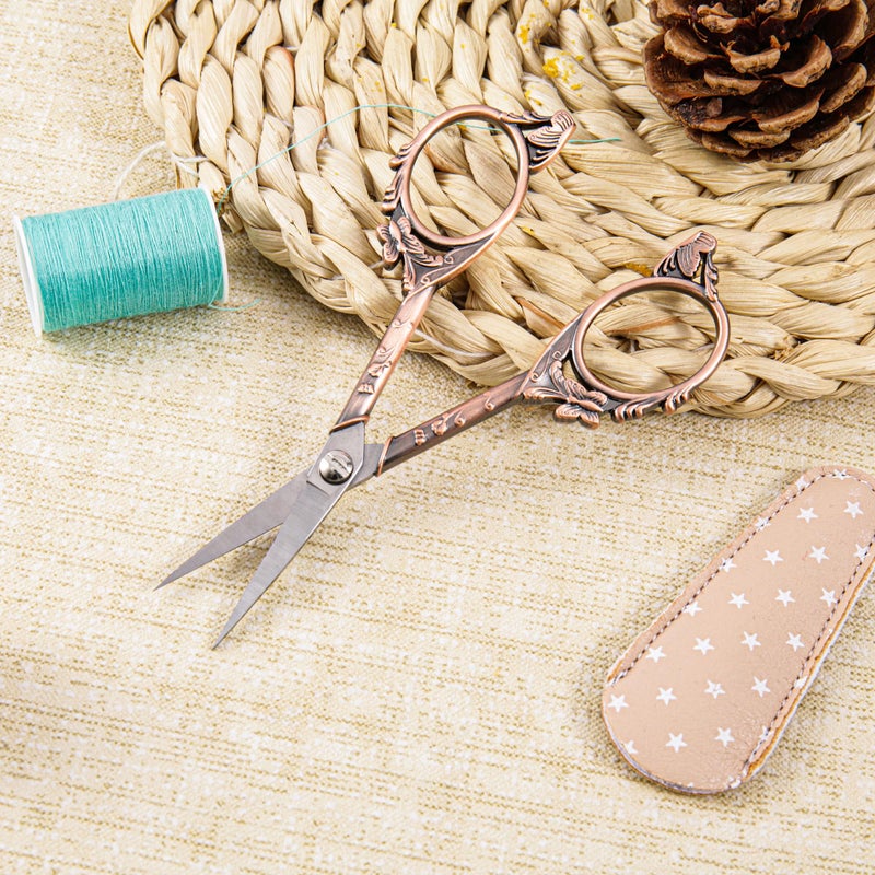 GLEXAL Small Craft Scissors with Cover, Comfortable Handles With Beautiful Butterfly Decos and Sharp Tips, Tools for Crochet, Embroidery,Sewing - Image 3