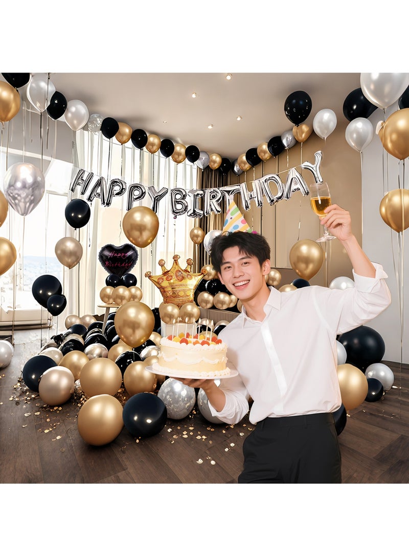 Aurafly Birthday Party Decoration Balloon Set，Includes Happy Birthday Balloon Banner, Foil Balloons, Traceless Glue and Ribbon，Birthday Party Decorations and Supplies - Image 2