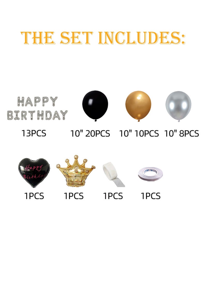 Aurafly Birthday Party Decoration Balloon Set，Includes Happy Birthday Balloon Banner, Foil Balloons, Traceless Glue and Ribbon，Birthday Party Decorations and Supplies - Image 4